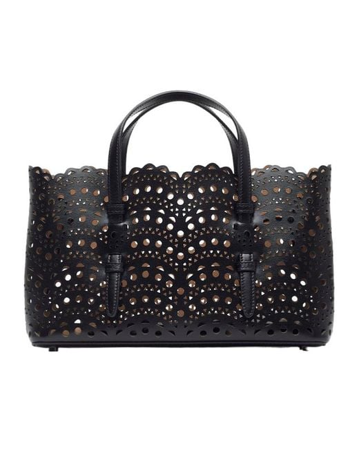 Alaïa Black Alaïa Vienne Perforated Open Top Handbag