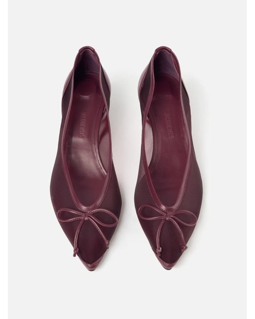 Jacquemus Purple 45Mm Tourni Bow-Detail Pumps