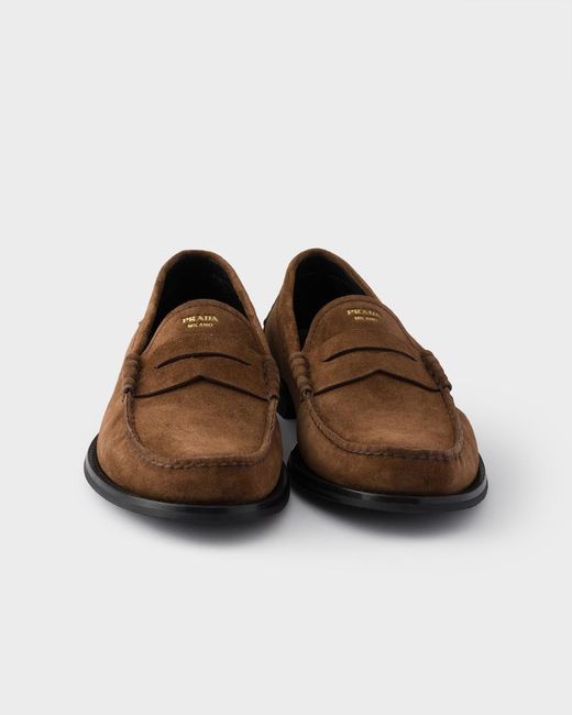 Prada Brown Formale Penny Loafers for men