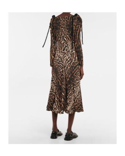 Proenza Schouler Natural Leopard-Print Midi Dress