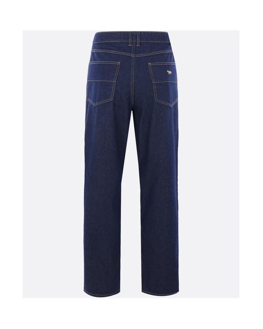 Maison Kitsuné Blue Straight Jeans for men
