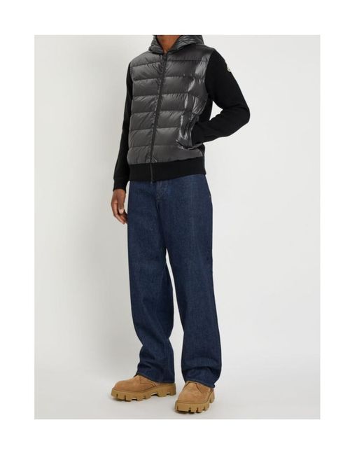 Moncler Black Quilted Wool Jacket for men