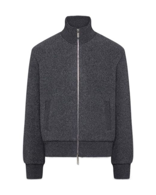 Thom Browne Gray Zip-Up Knitted Cardigan for men