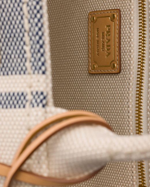 Prada Natural Jardinière Large Cotton Canvas Bag