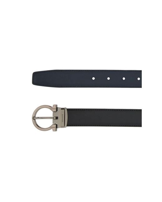 Ferragamo White Ferragamo Gancini Buckled Reversible Belt for men