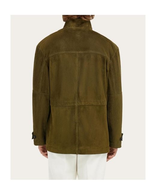 Ferragamo Green Ferragamo Pocket Detailed Field Jacket for men