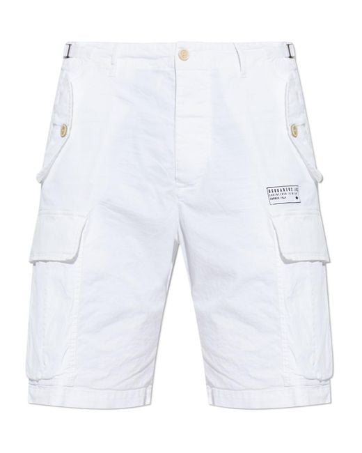 DSquared² White Light Utility Kawaii Shorts for men