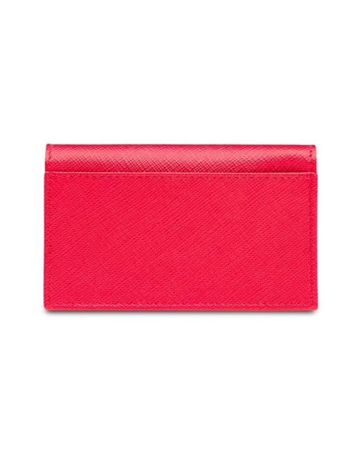 Prada Pink Saffiano Leather Card Holder