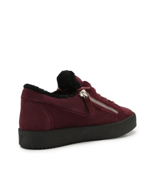 Giuseppe Zanotti Red Casual Sneakers With Rough Edges for men