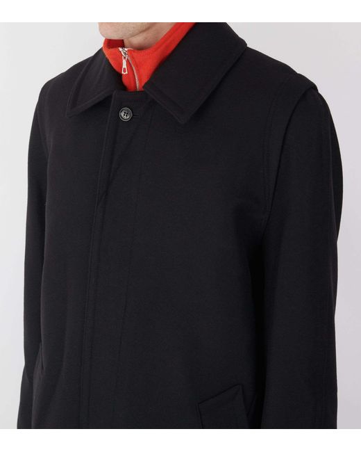 Rier Black Loden Wool Coat for men