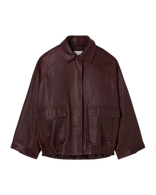 Rohe Brown Grain Leather Aviator Jacket