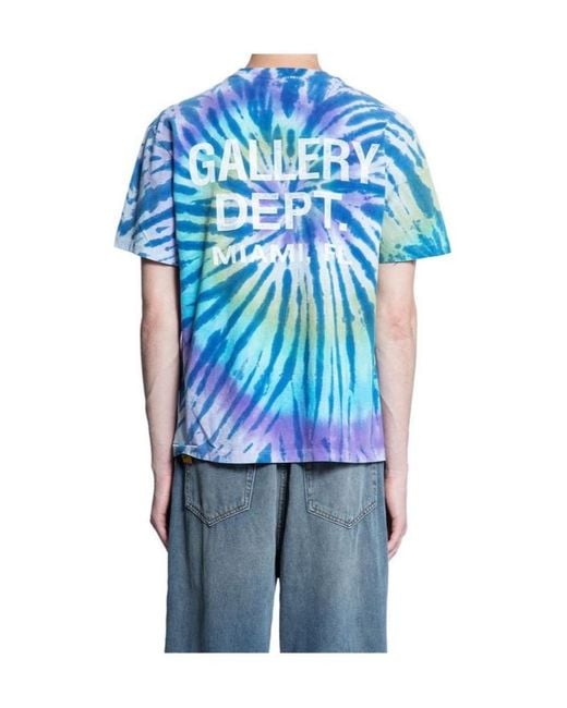GALLERY DEPT. Blue Tie-Dye Logo T-Shirt for men