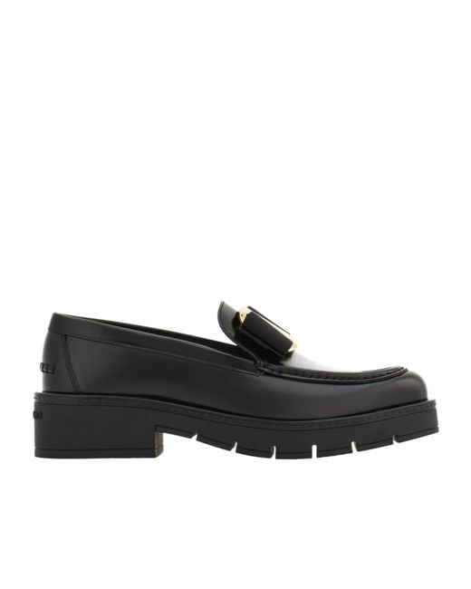 Ferragamo Black Mirty Slip-On Loafers