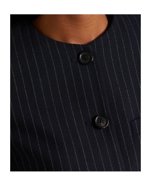 Nili Lotan Blue Pinstripe Wool Jacket