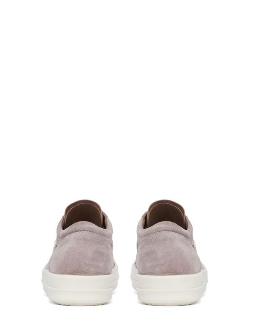 Rick Owens Gray Round-Toe Low-Top Casual Shoes