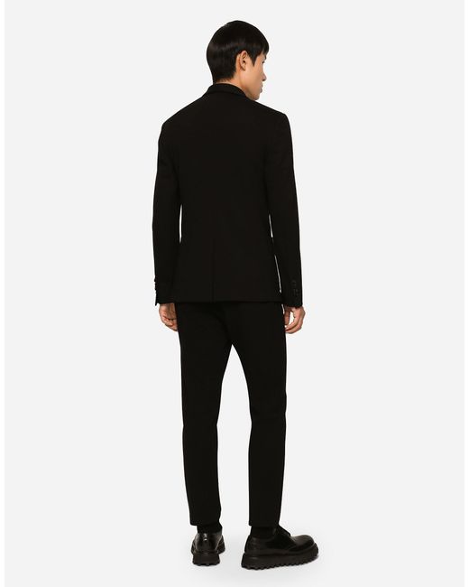 Dolce & Gabbana Black Dg Patch Jersey Jogging Pants for men