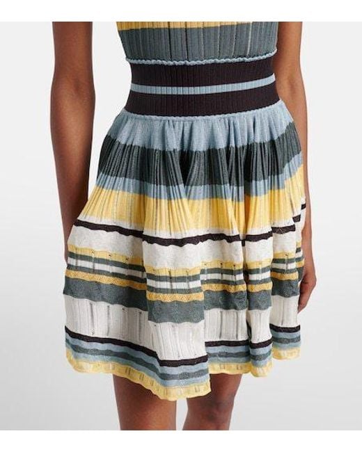 Alaïa Blue Knitted Striped Minidress