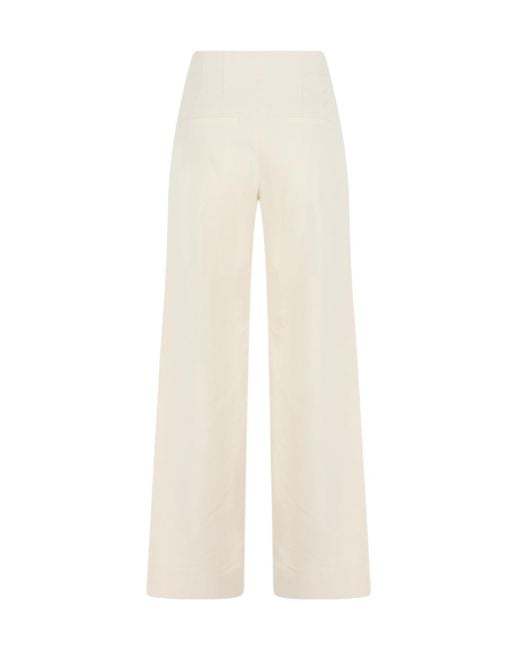 Veronica Beard White Wide-Leg Pants