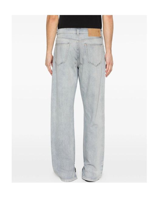 MM6 by Maison Margiela Blue Logo Patch Distressed Jeans for men