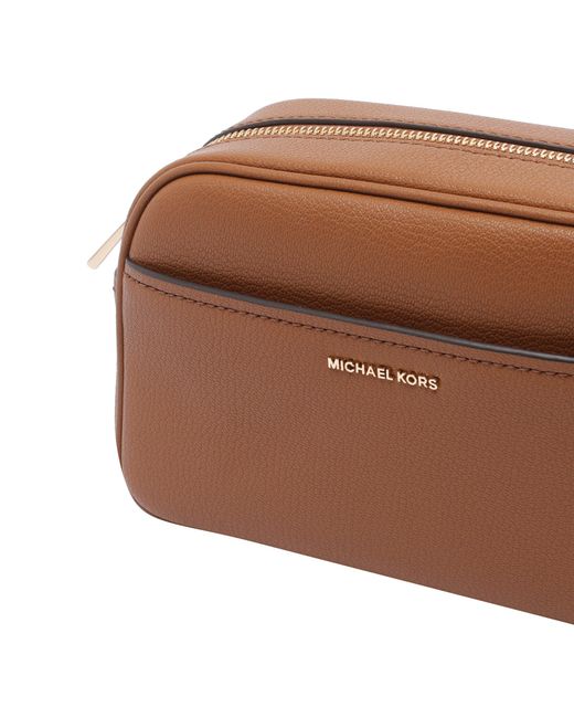 Michael Kors Brown Zip-Closure Logo-Detail Shoulder Bag
