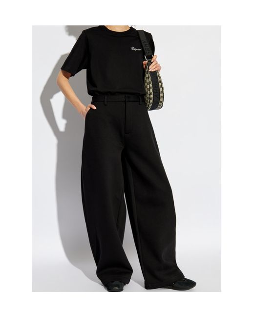 DSquared² Black Icon Logo Wide Leg Trousers