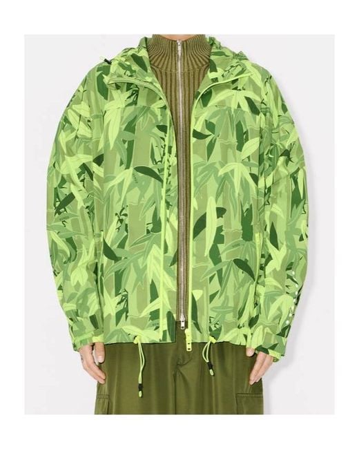 KENZO Green Chiku-Rin Camo Short Windbreaker for men