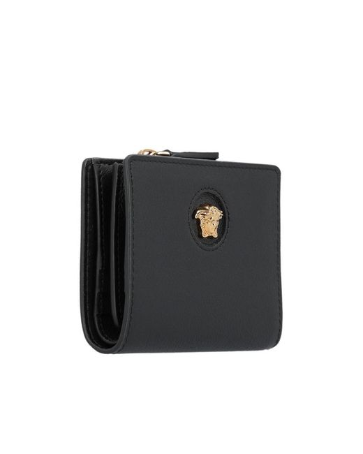 Versace Black La Medusa Plaque Bi-Fold Wallet