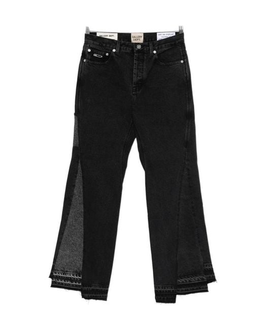 GALLERY DEPT. Black Twisted Wide Leg Jeans for men