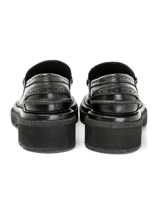Sacai Black Wingtip Loafers