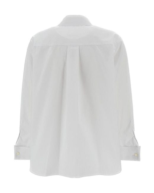 Sacai White Long-Sleeved Shirt