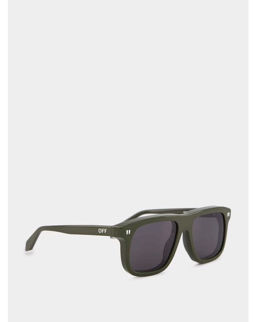 Off-White c/o Virgil Abloh Gray Clearwater Rectangle-Frame Sunglasses for men