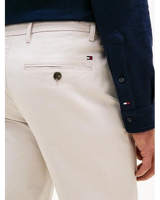 Tommy Hilfiger White Denton Belt Loop Trousers for men