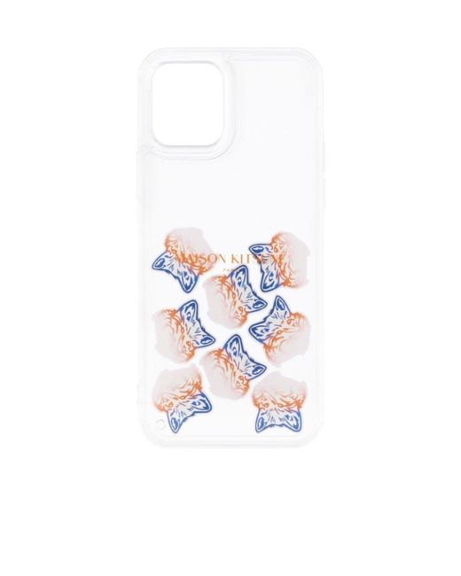 Maison Kitsuné White Big Fox Head Aqua Iphone 12 And 12 Pro Phone Case for men