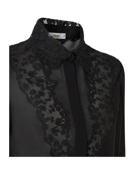 Fendi Black Georgette Shirt