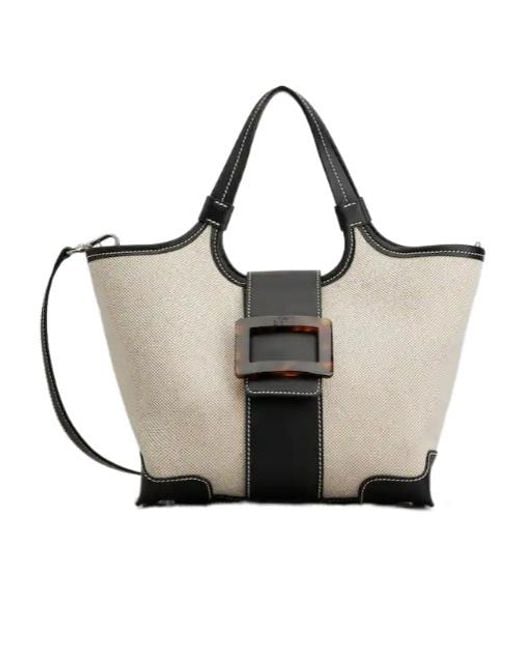 Roger Vivier Black Belle Vivier Mini Shopping Bag