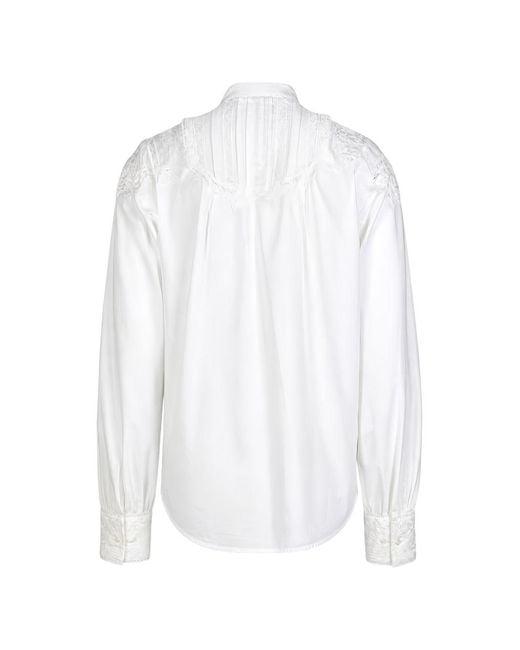 Ermanno Scervino White Lace-Trim Shirt