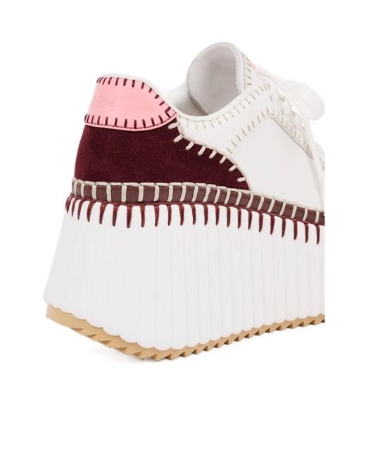 Chloé Pink Chloé Nama Platform Sneakers