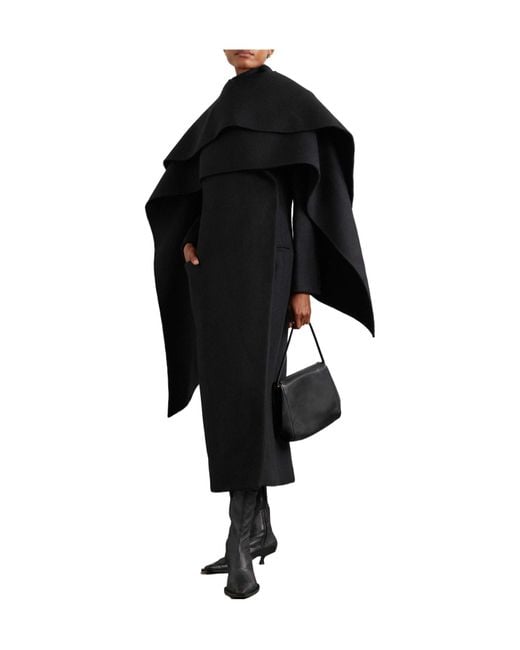 Calvin Klein Black Freya Wool And Silk-Blend Coat