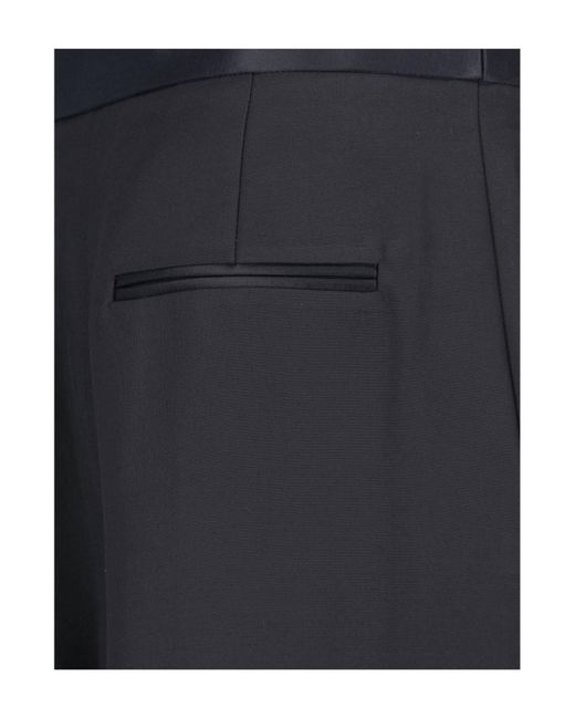 Khaite Blue Marine Low-Rise Wide-Leg Pants