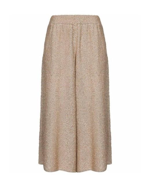 Brunello Cucinelli Natural Sequin Embellished Cropped Ide Leg Pants