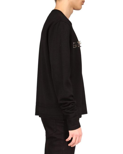 Givenchy Black Stud Logo Detailed Sweatshirt for men