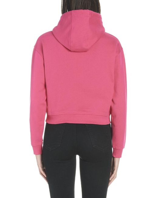 McQ Alexander McQueen Pink Mcq Logo Printed Hoodie