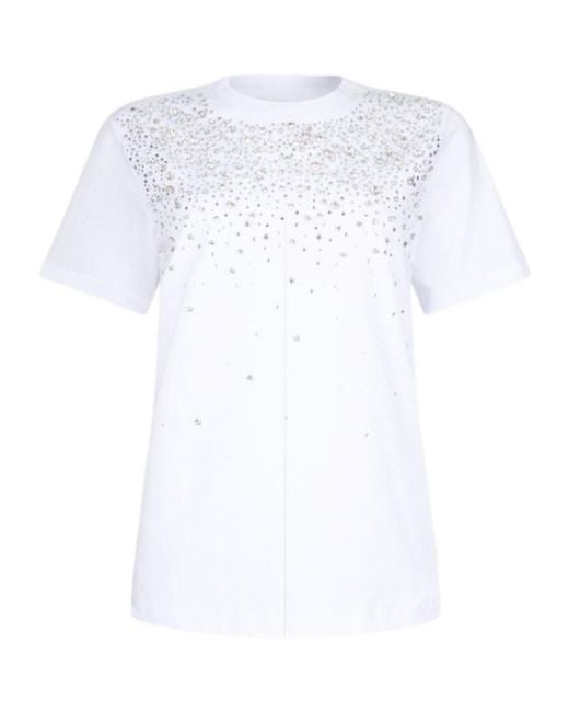 Liu Jo White Embellished Crewneck T-Shirt