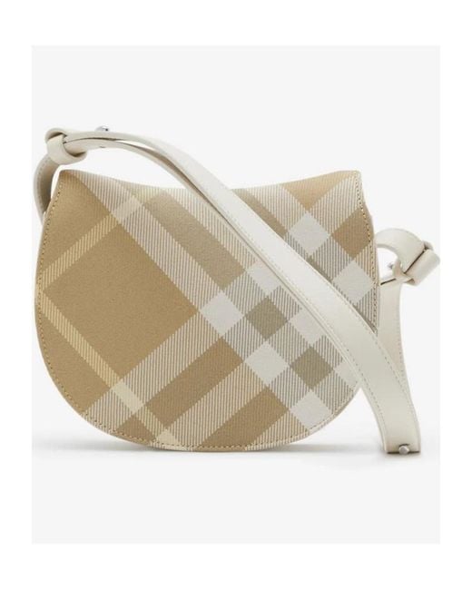 Burberry White Rocking Horse Checked Mini Shoulder Bag