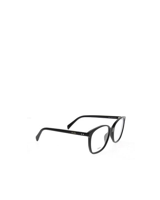 Céline White Logo-Print Square Glasses