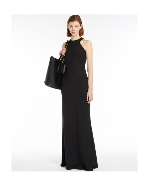 Max Mara Black Curved-Fit Flared Dress