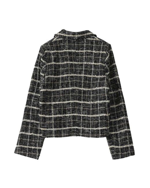 CHARLIE LUCIANO Black Checked Lapel Blazer