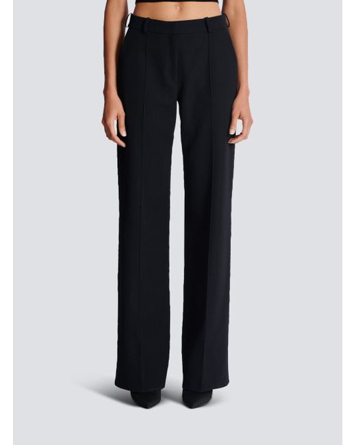 Balmain Black Waistband Loop Casual Pants