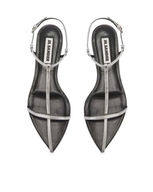 Jil Sander White Pointed-Toe Caged Sandals