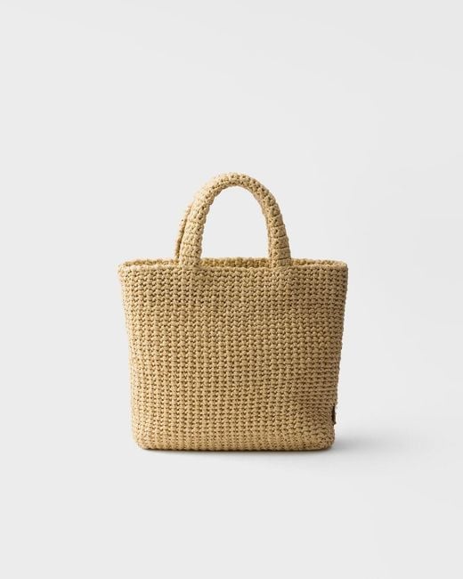 Prada Metallic Logo Detailed Small Tote Bag
